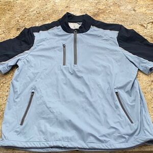 Light Blue and Navy 1/4 zip golf wind/rain Pullover